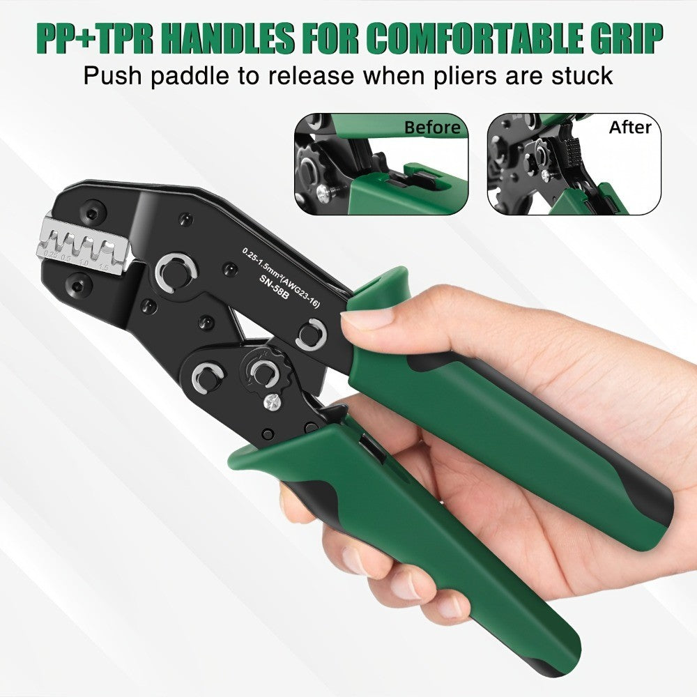 Ratchet Crimper Wire Plier Crimping Tool Cable Electrical Terminals Kit Set UK