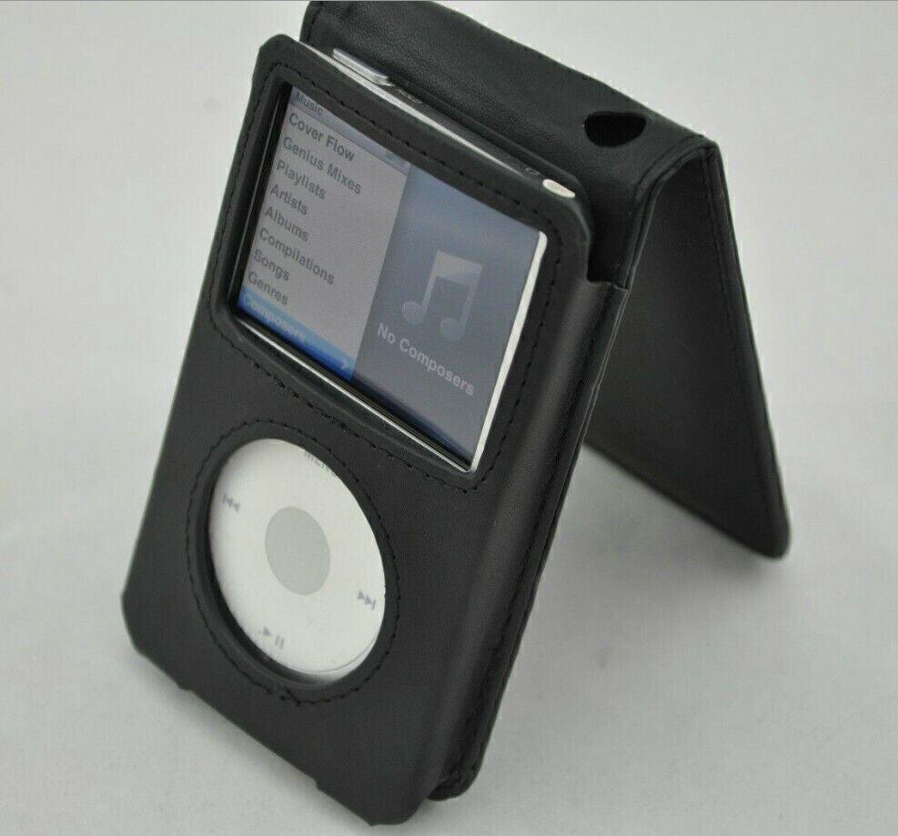 Black Leather For Apple iPod Classic 6th 7th 80 120 160GB Video 30GB  Case Cover