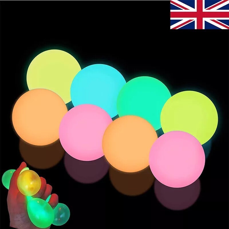 12PCS Glorbs Ball Ceiling Ball Glow In The Night Ball That Stick Relax Balls UK
