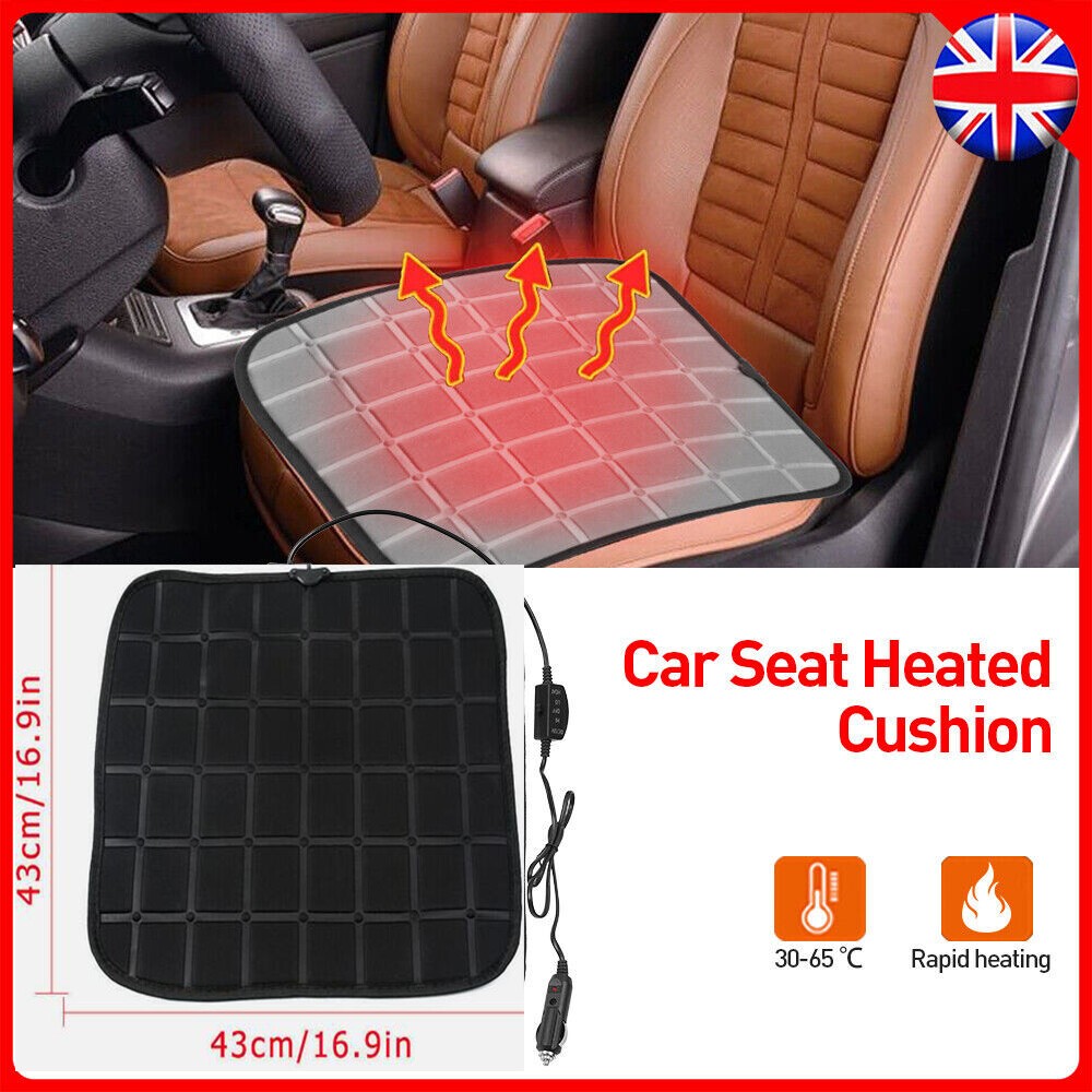 12V Car Seat Pad Cushion Cover Electric Heating Heater Warm Heated Mat Universal