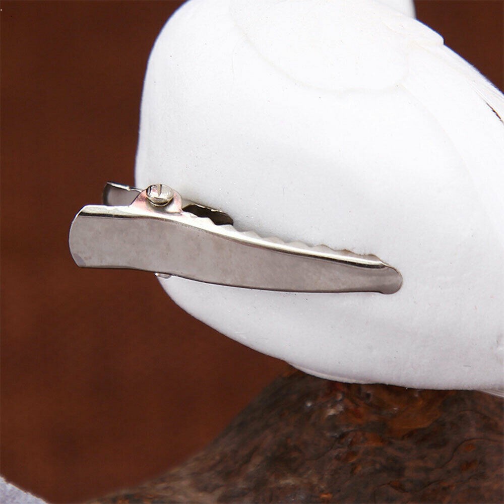 12x Artificial White Feathers Bird Christmas Fake Birds Clip on Xmas Tree Decor