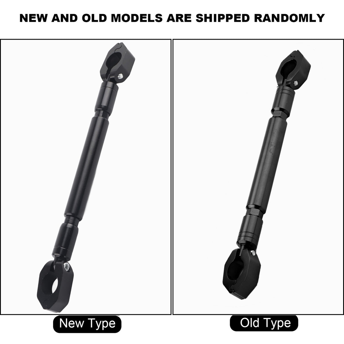 Black Universal Motorcycle Handlebar Crossbar Brace Clamp Bar Set