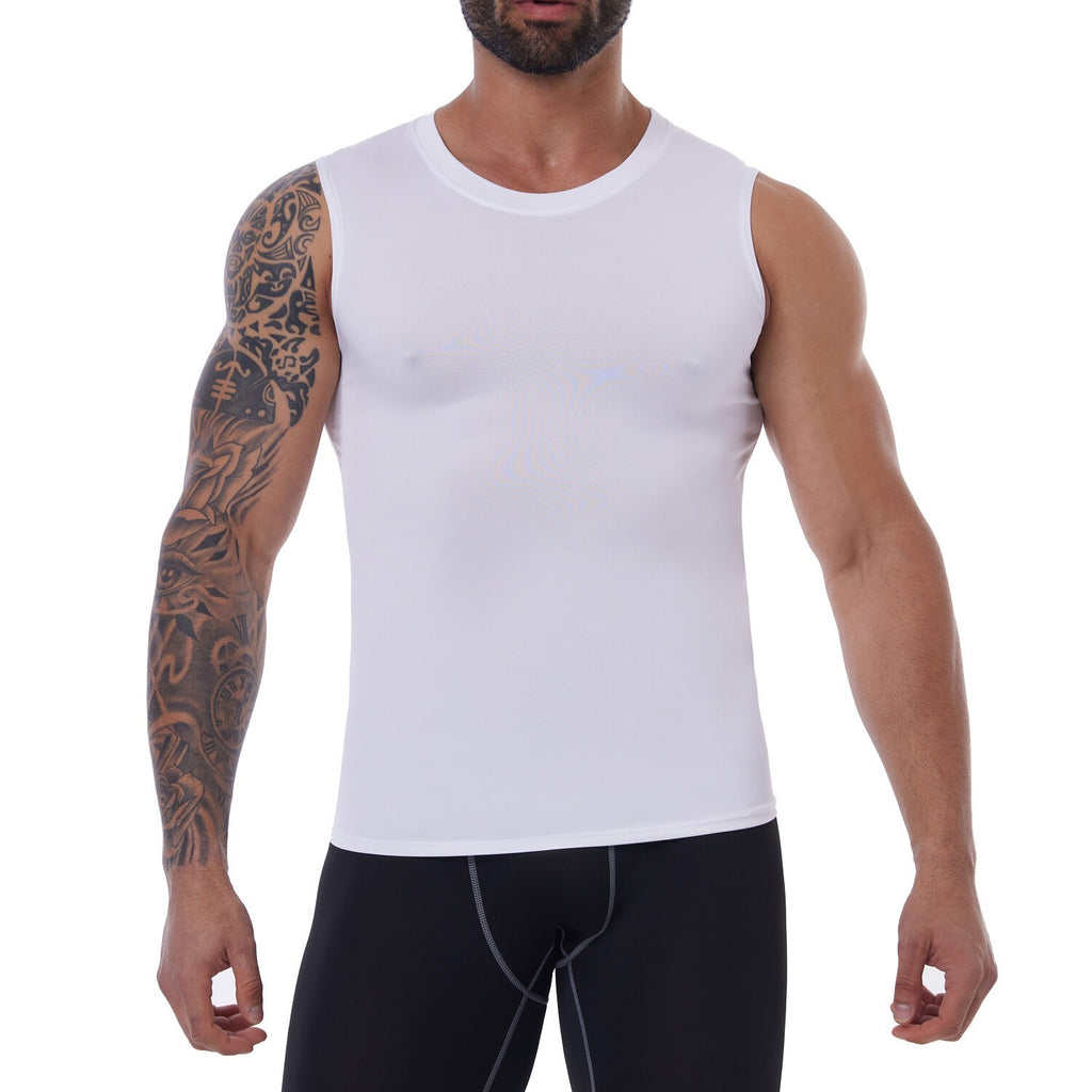 Men's Slimming Body Shaper Vest Gynecomastia Compression Shirt Tummy Control Top