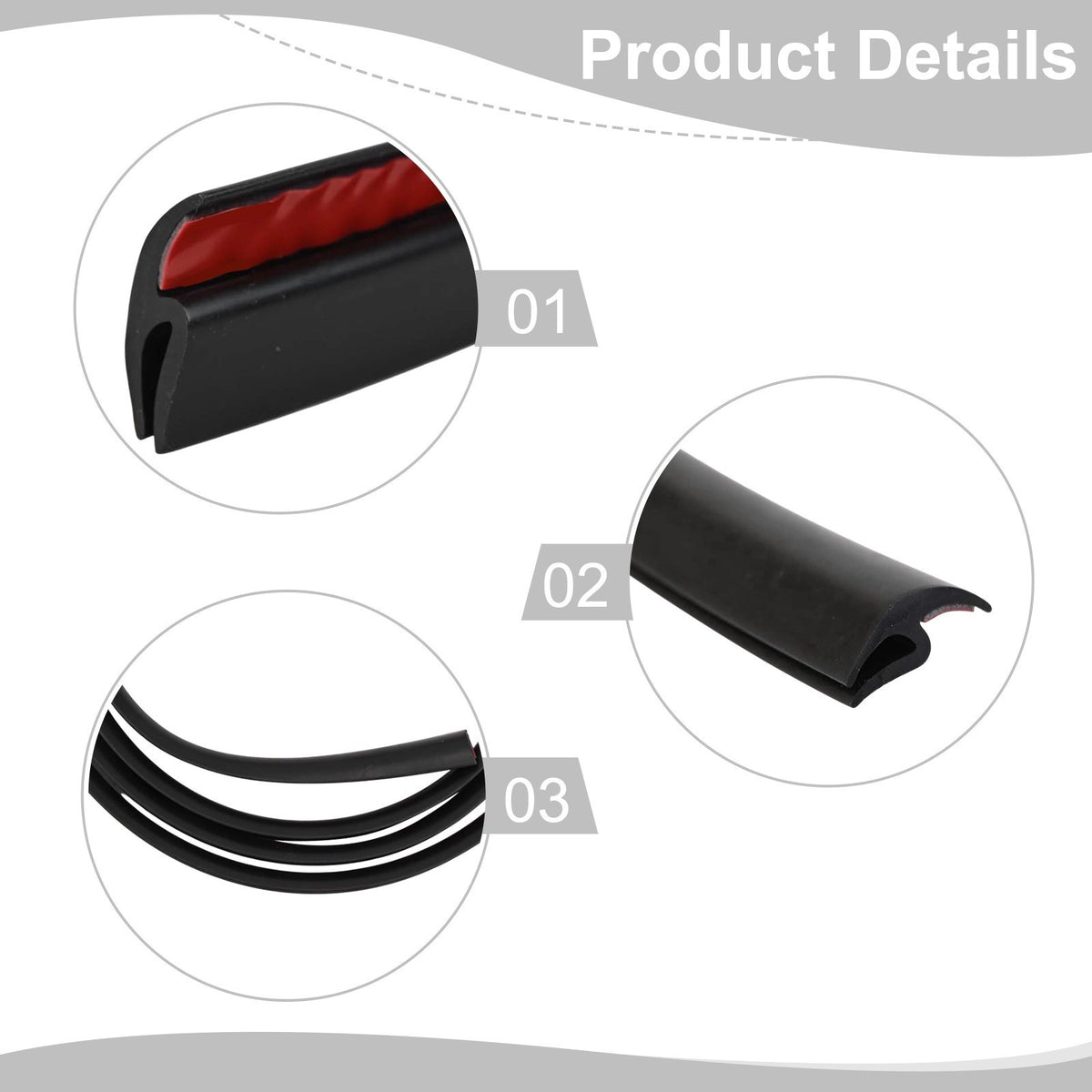 2m Car Front Windshield Trim Edge Moulding Weatherstrip Seal Strip Rubber