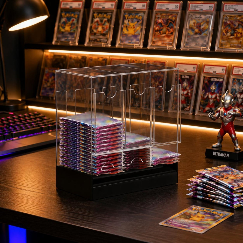 TCG Booster Pack Dispenser Shielding Acrylic Card Display Box Space-Saving