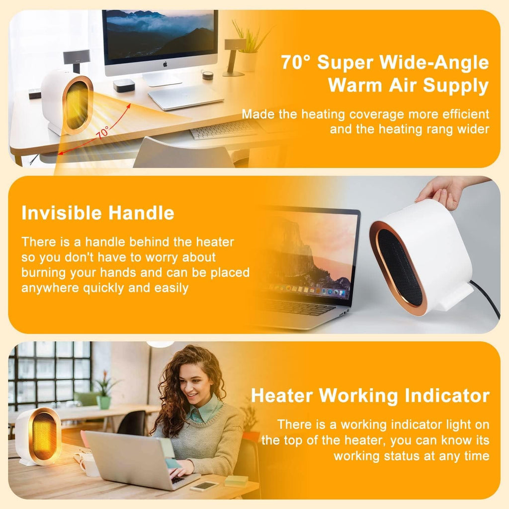 1200W Electric Heater, Low Energy Space Heater, Portable Room Heater with 2 Mode