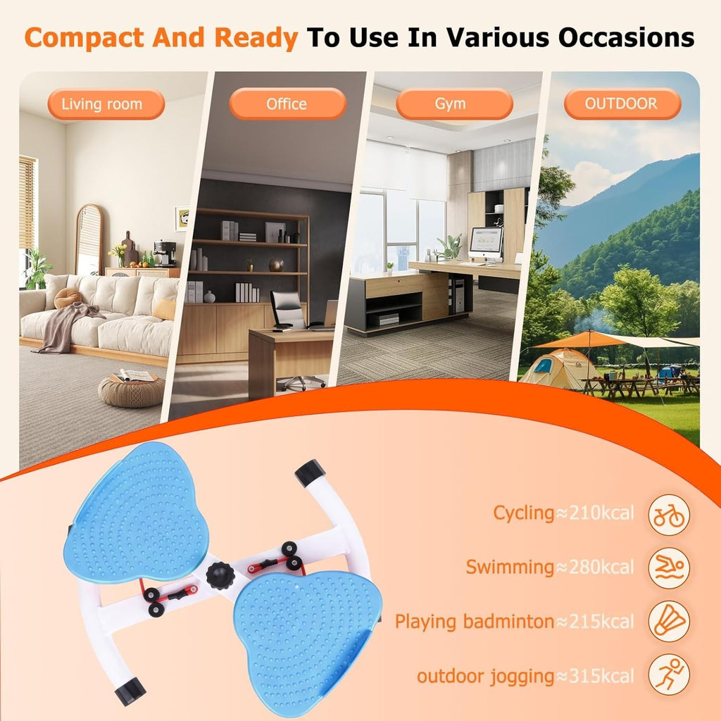 Adjustable Waist Twister Board Core Twist Exercise Machine w/ Resistance Bands