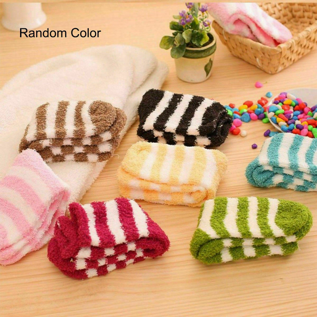 6Pairs Women Winter Warm Soft Fluffy Bed Socks Lounge Slipper Fleece Sock Random