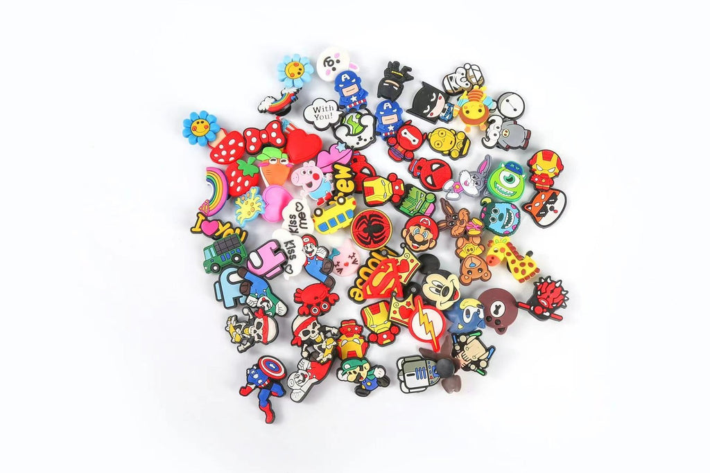 100pcs Cave Shoes Buckle Decoration PVC Soft Rubber DIY Accessories Cute Cartoon