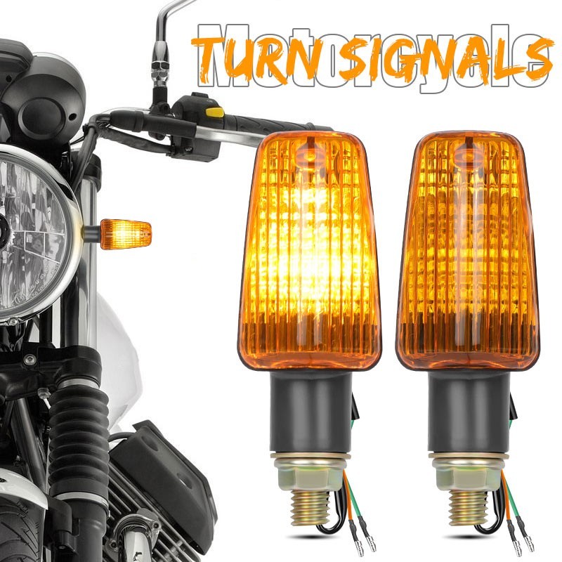 4X Motorcycle Indicators Motorbike Turn Signal Lights Amber Bulb Universal 10mm