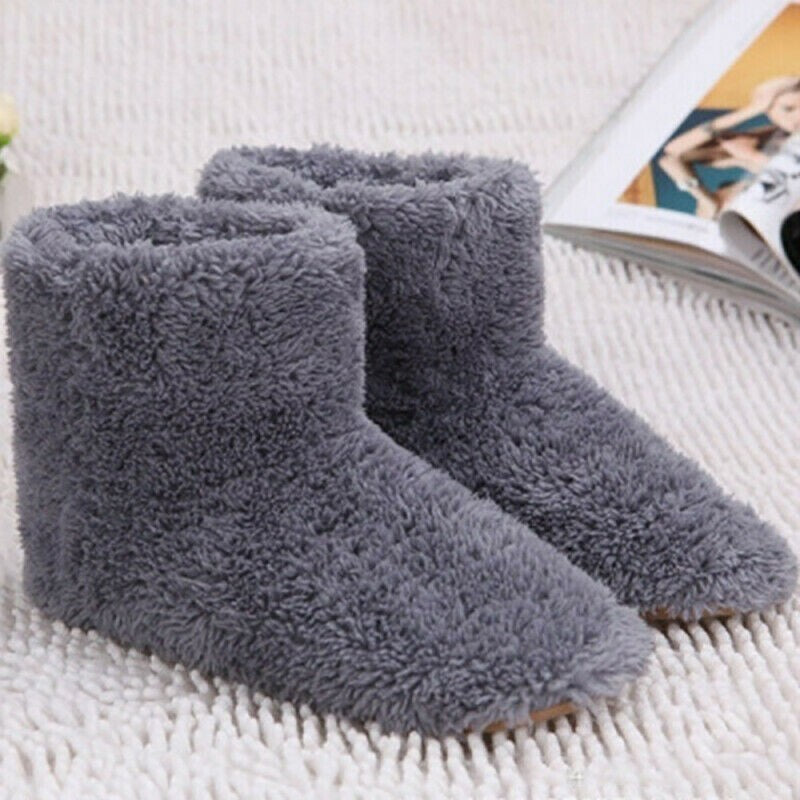 Winter USB Warmer Foot Shoe Plush Warm Electric Slipper Feet Heated Washable New