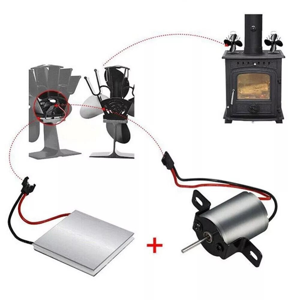 Wood Log Heated Fireplace Motor FOR Stove Burner Power Fan Heater Replace Parts