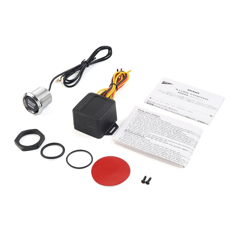 Universal Car Engine Start Push Button Switch Ignition Starter Kit Blue LED