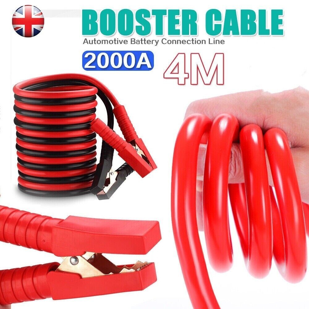 4M Heavy Duty Jump Leads 2000AMP Car Van Battery Starter Booster Cables Jumper~