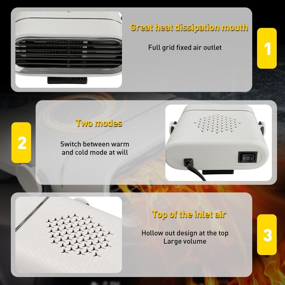 Car Fan Heater Heating 150W 12V Cooling Portable Car Heater Windshield Defroster