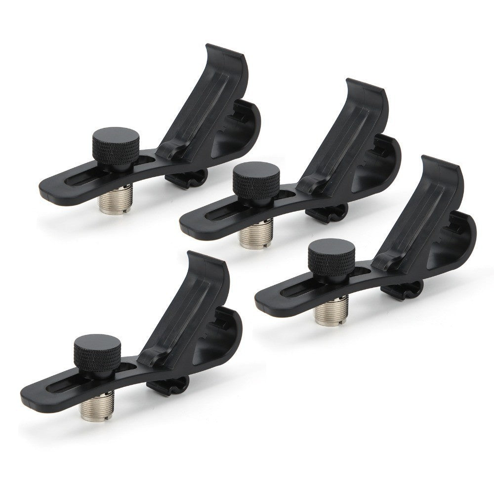4 Pack Drum Mic Clips, Compact Microphone Mount Holders for Drum and Instrument