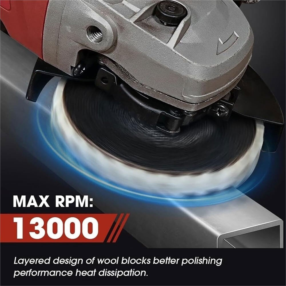 10PCS 125mm Wool Felt Flap Disc Polishing Wheel Angle Grinder Buffing Pad Metal