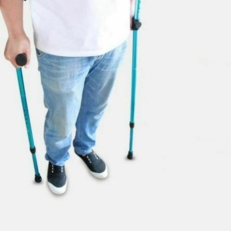 1× Adults Foldable Heavy Duty Walking Forearm Crutch Stick Aluminum Alloy