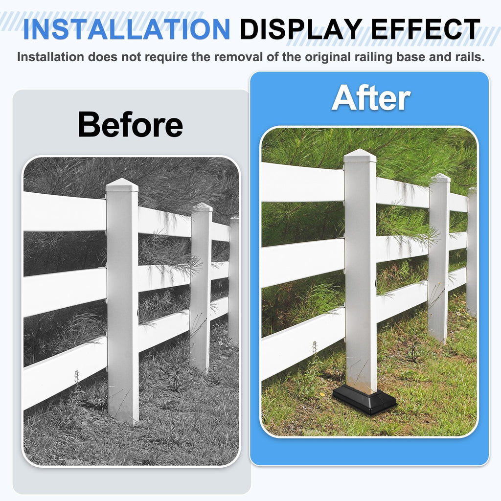 4Pcs Post Base Cover, 7x6.75 Split Style PVC Post Skirt Column Wrap(4x4)