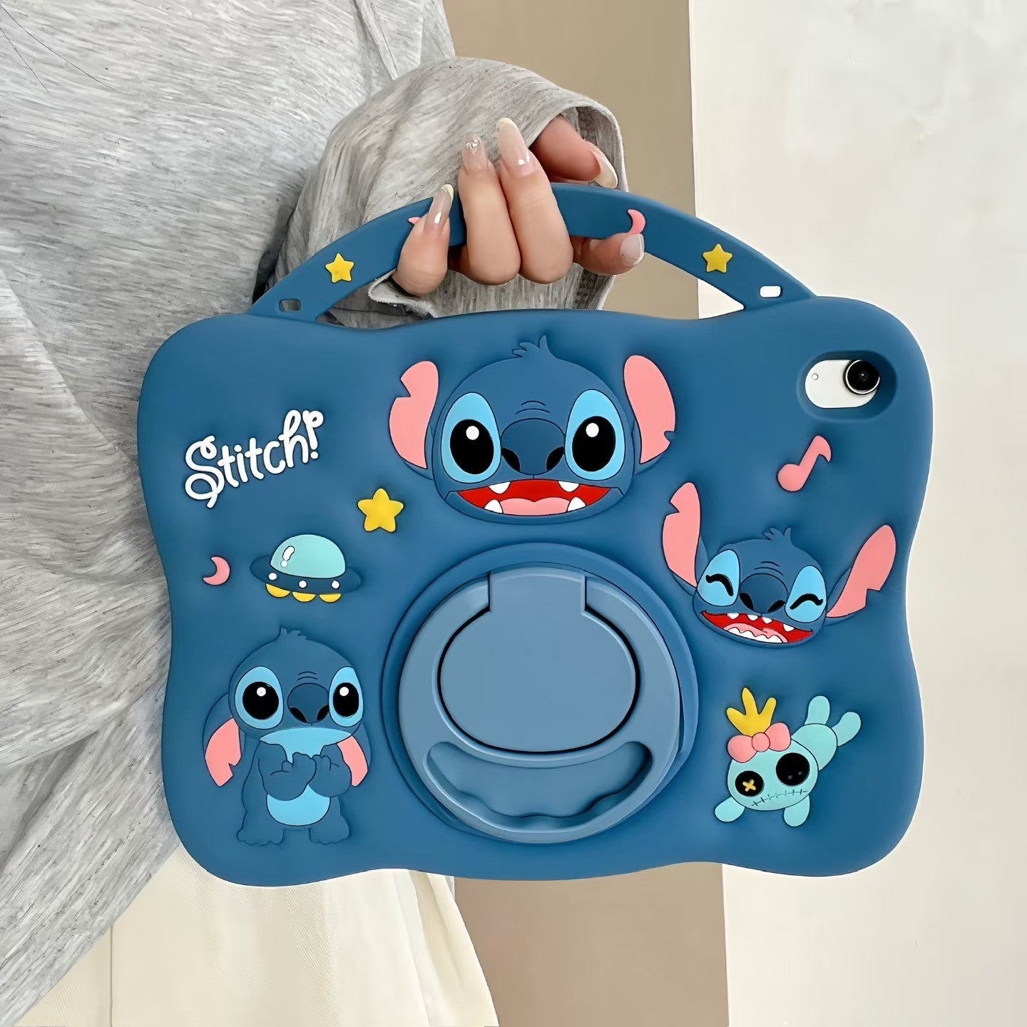 For Samsung Galaxy Tab A9 X110 A9+ X210 Stitch Kids Shockproof Stand case Cover