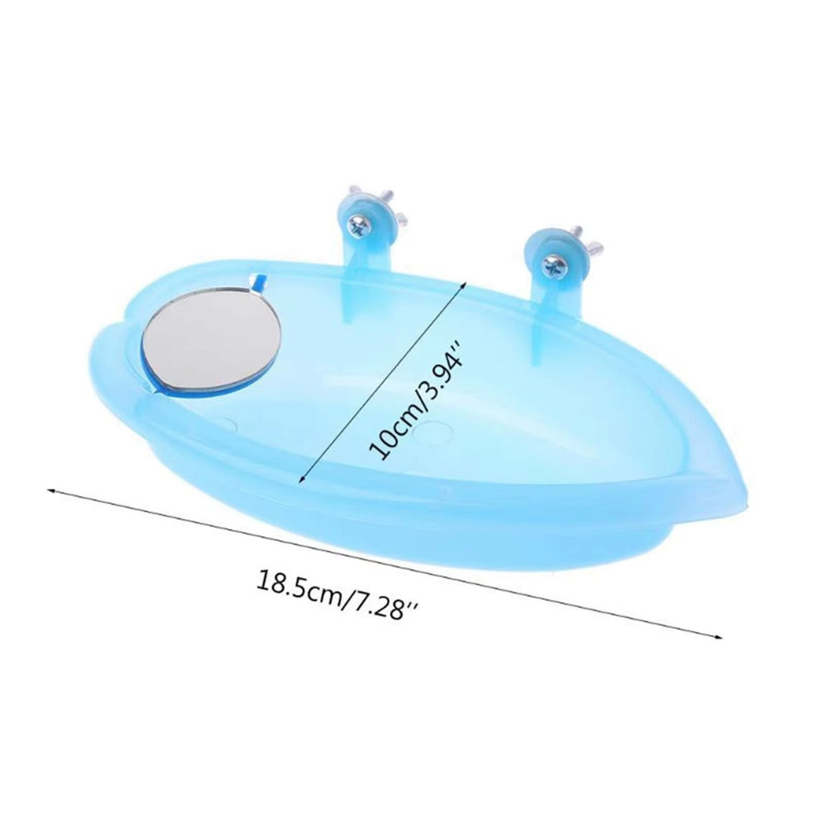 Bird Water Bath Tub for Pet Cage Hanging Bowl Parrot Parakeet Bird Bath+Mirror