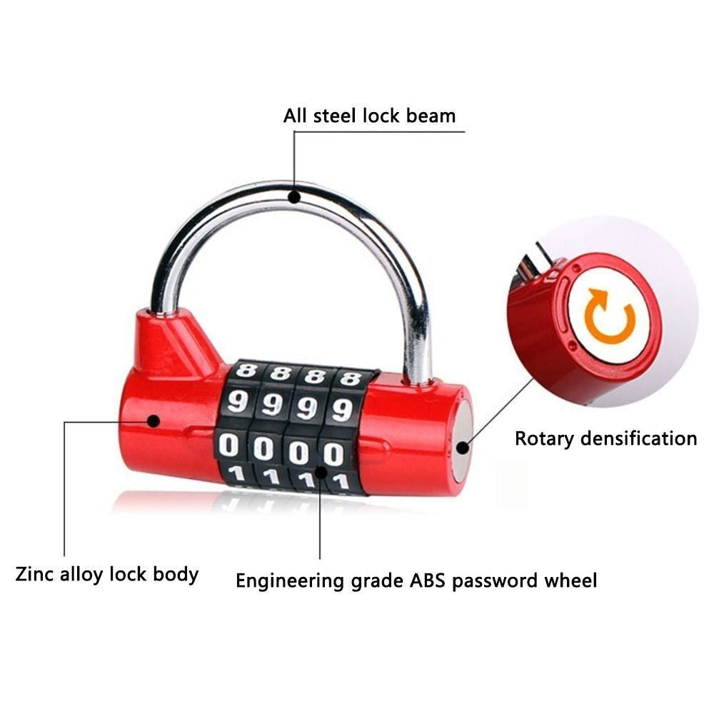 Zinc Alloy Combination Lock 4 Dial Digit Number Code Lock Password Lock Travel