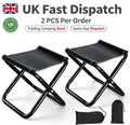 2pcs Portable Outdoor Folding Stool Fishing Camping Picnic Chair Seat Hiking UK