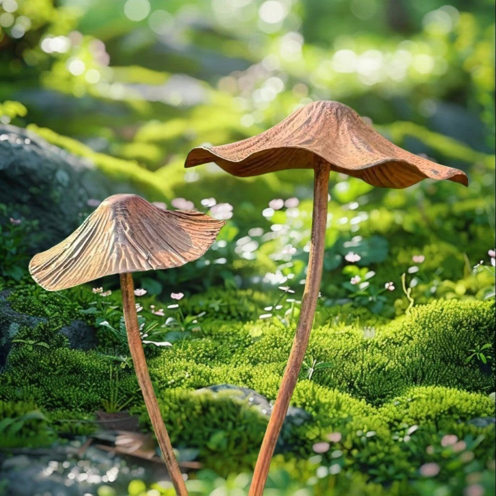 Halloween Decoration Metal Rusty Mushroom Metal Rusty Mushroom Plaque  Garden