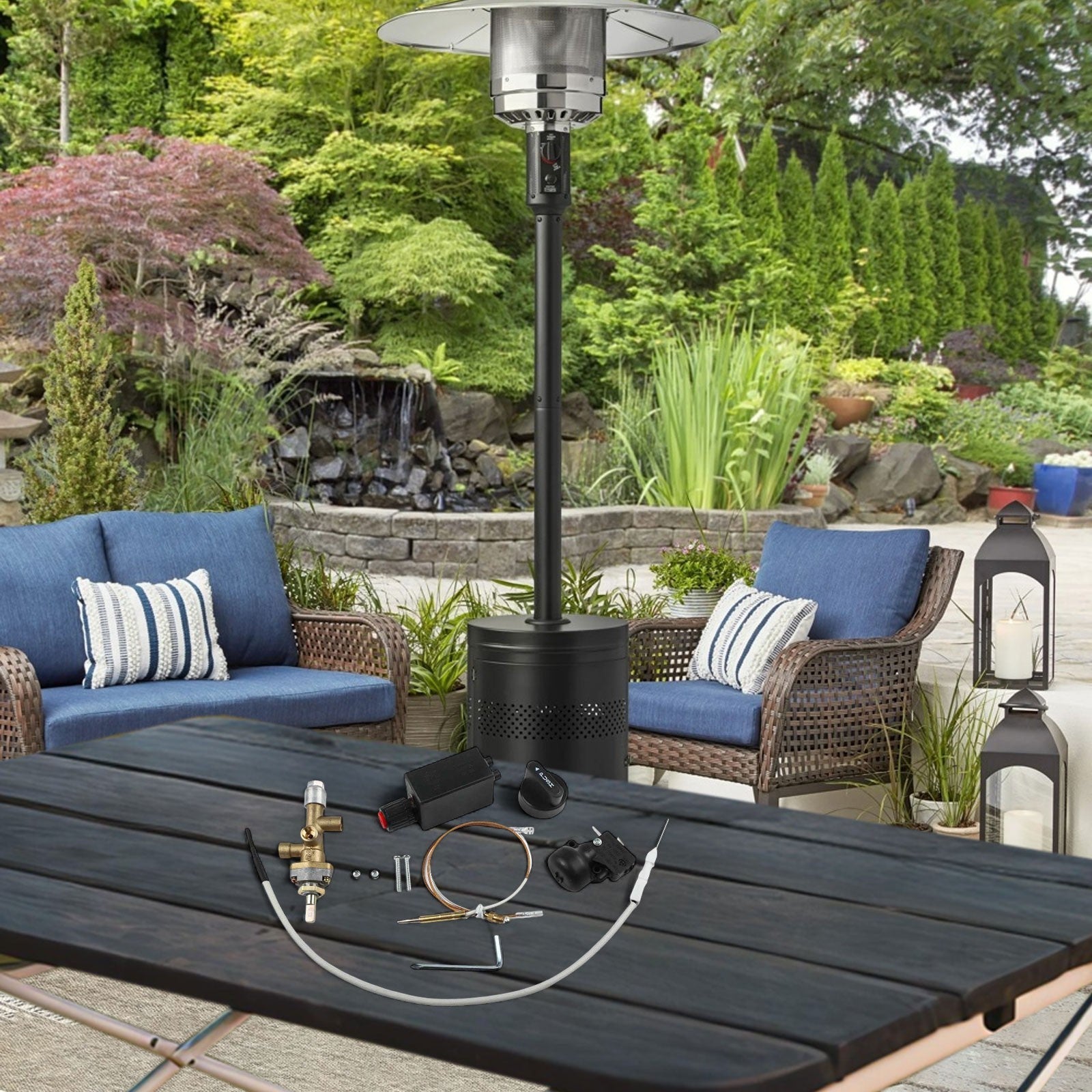 7pcs Patio Gas Heater Replacement Parts Safety Kit Brass Valve Thermocouple