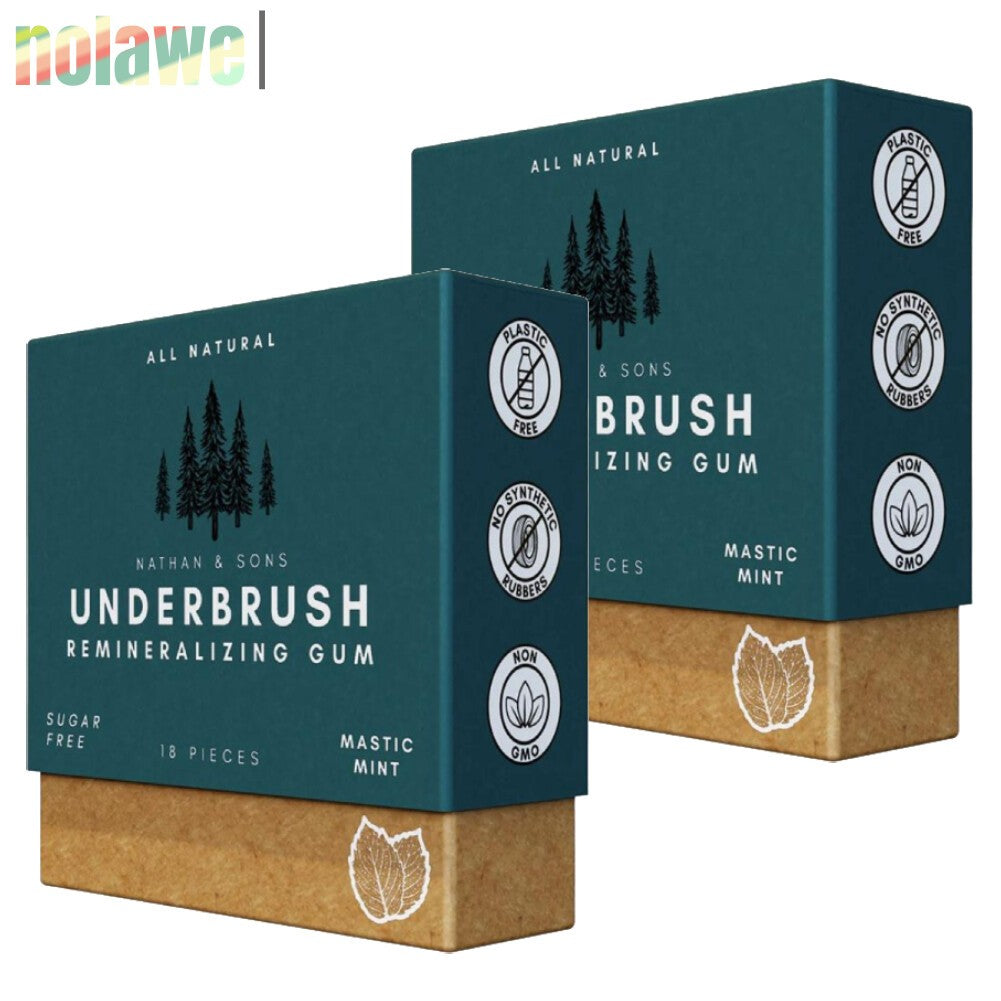 3 Packs Mint Underbrush Remineralizing Chewing Gum With Nano Hydroxyapatite