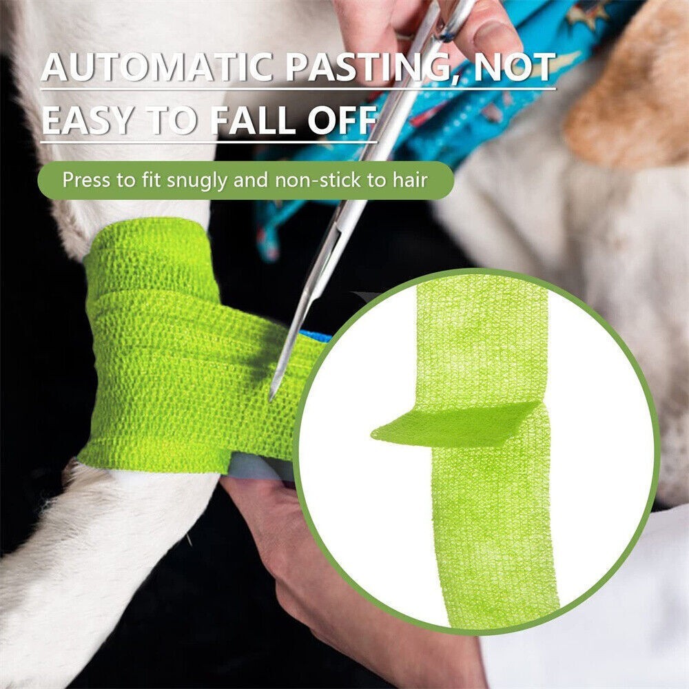 Pets Vet Wrap Self-Adhesive Elastic Cohesive Dog Bandage Injury Wrap Tape Wrist