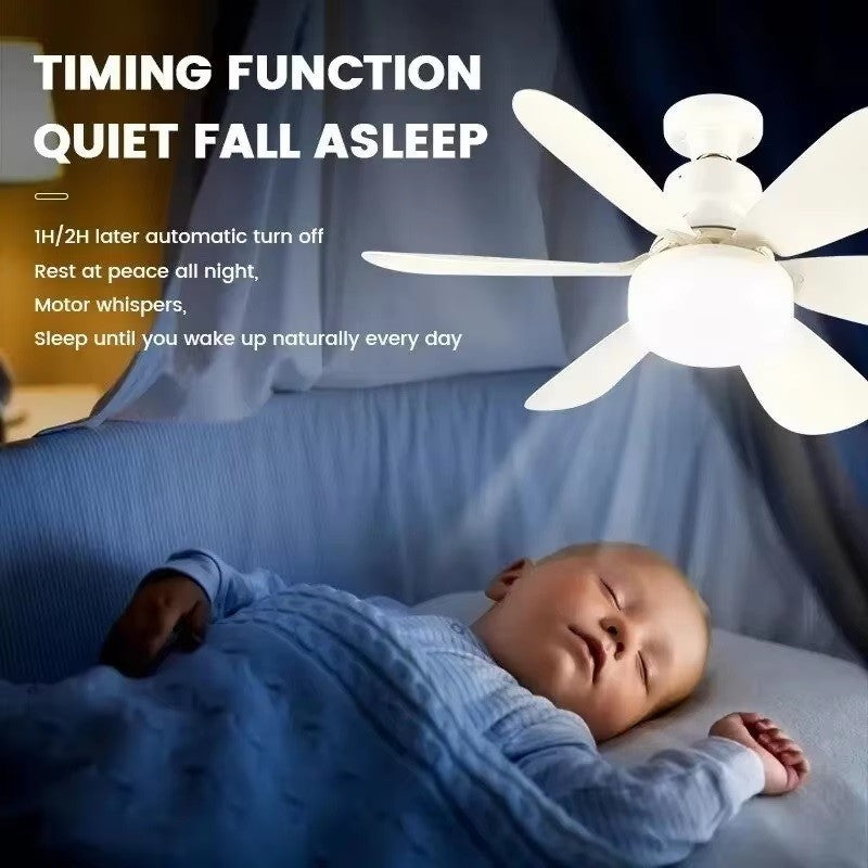 LED Ceiling Fan Light E27 Remote Control Dimmable Ceiling Lamp Home Bedroom