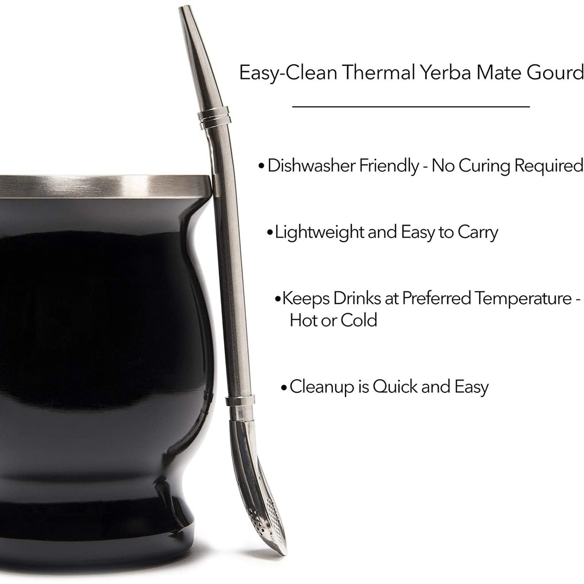 8oz Yerba Mate Gourd Set Double-Wall Yerba Mate Cup Bombilla Straw Mate Tea Cup