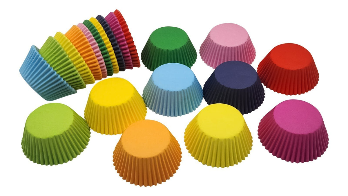 100 Mixed Colours Cupcake Cases Baking Muffin Cake Standard Size Bulk Pack