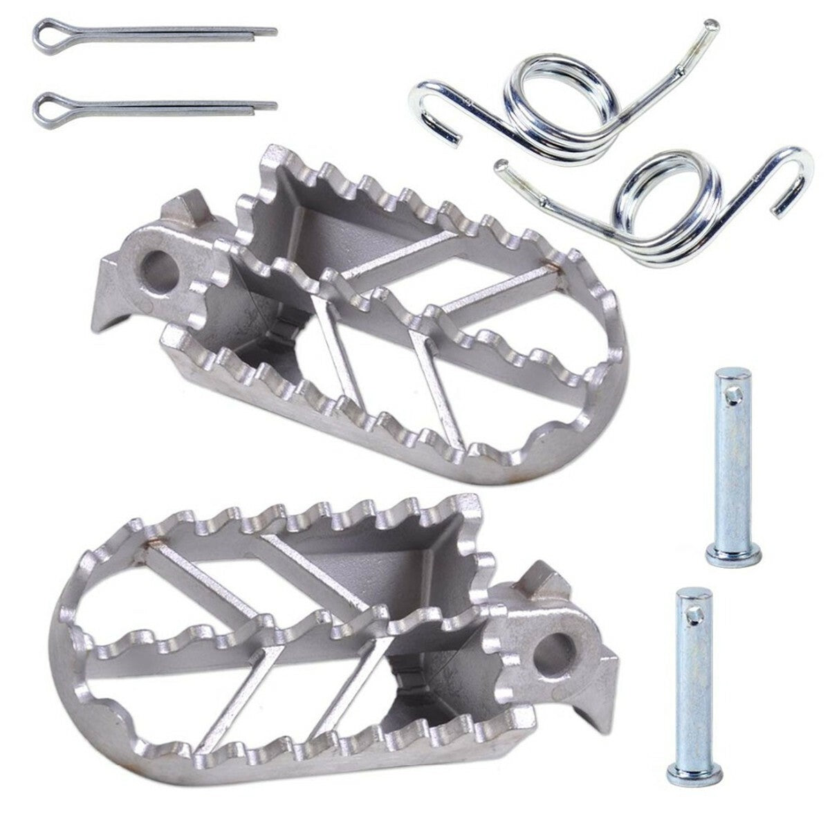 1 Pair Stainless Steel Wide Fat Motorcycle Front Foot Peg FootPegs Footrest Kit