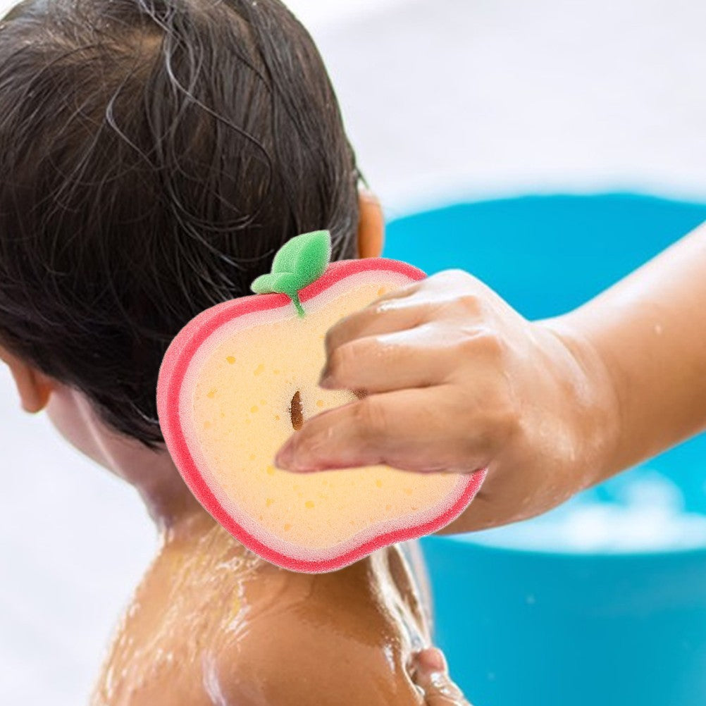 4 Pcs Kids Shower Sponge Fruit Design Bath Balls for Gentle Cleaning
