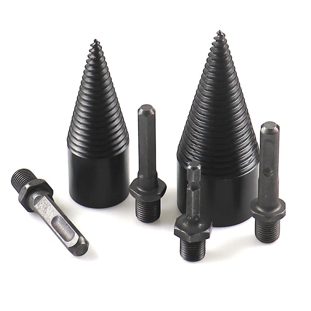 6Pcs Wood Log Splitter Splitting Drill Bit Kit Portable Detachable for Outdoor