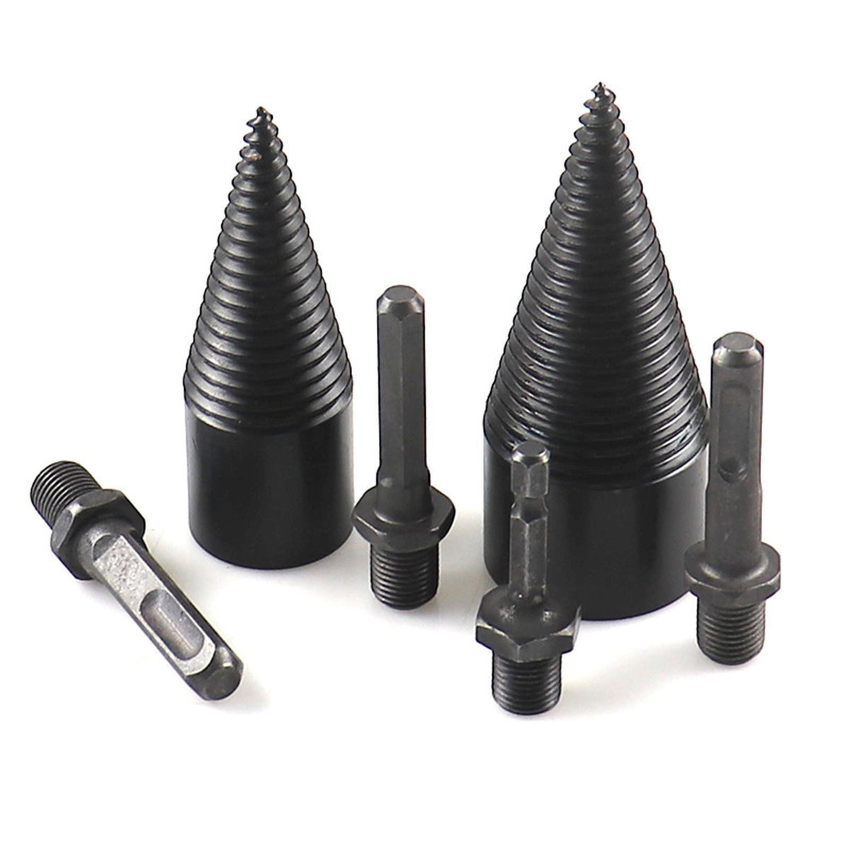 6Pcs Wood Log Splitter Splitting Drill Bit Kit Portable Detachable for Outdoor