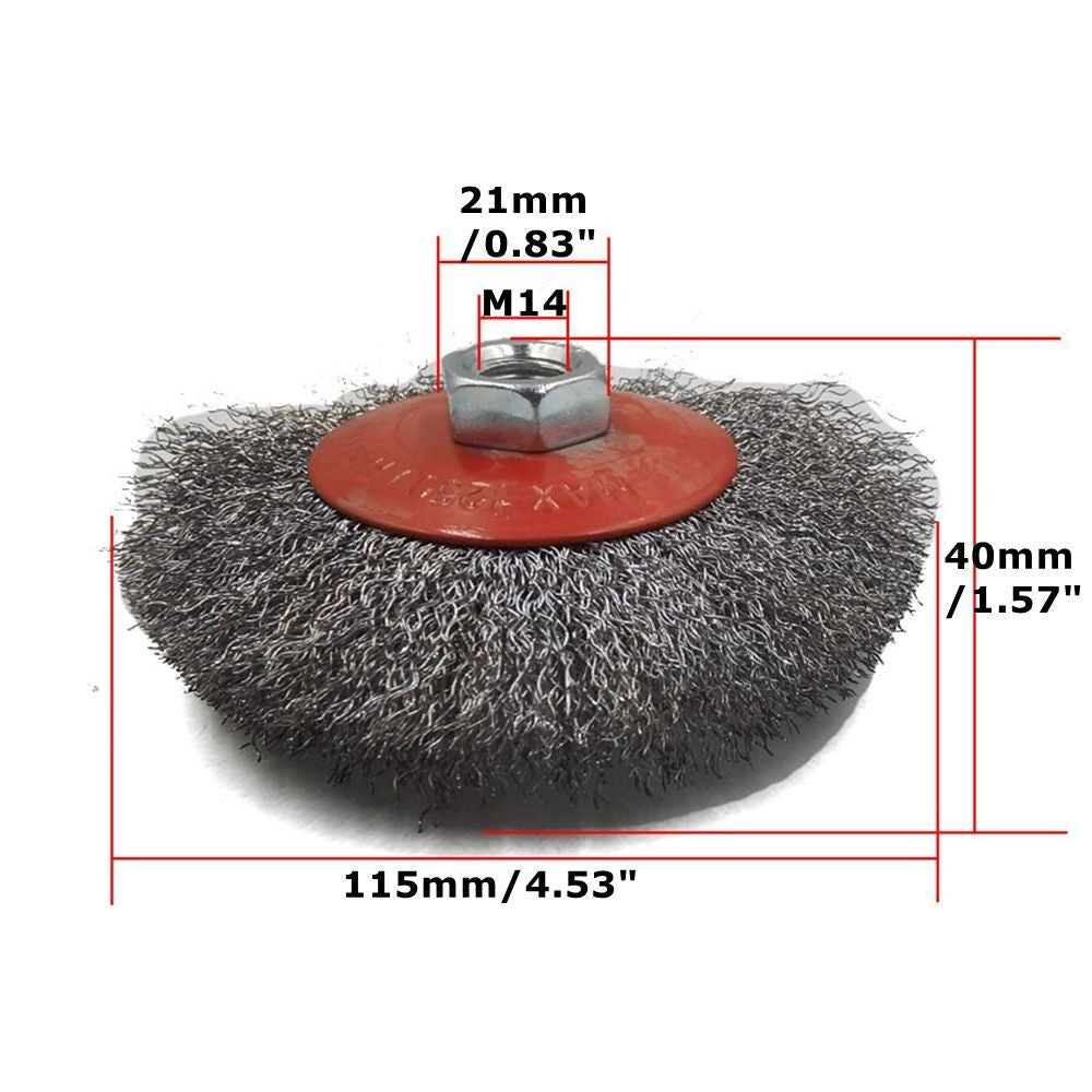3x Stainless Steel Flat Wire Wheel Cup Brush For 115mm Angle Grinder Universal