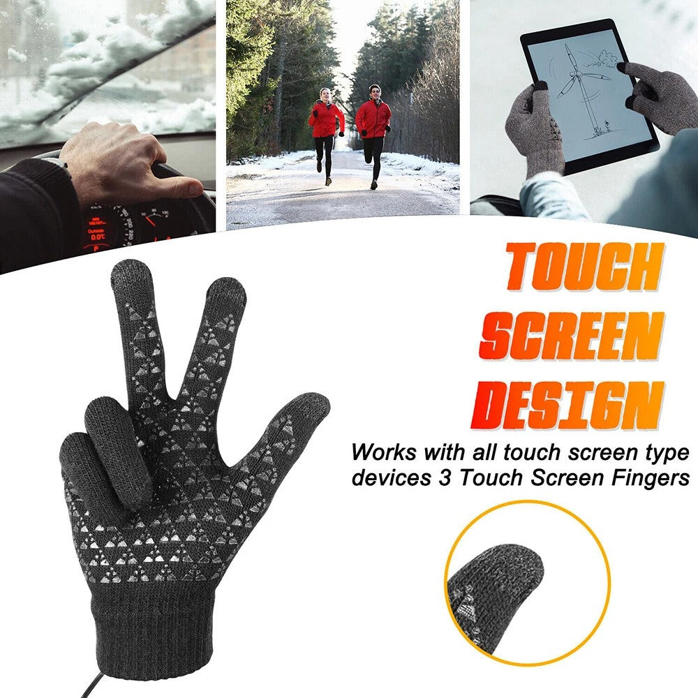 Electric Heated Gloves USB Rechargeable Insulated Warm Thermal Gloves Winter UK