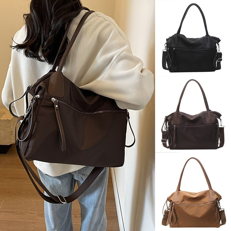 Women's Solid Color Large Capacity Tote Bag, Minimalist Fashion Casual Everyday