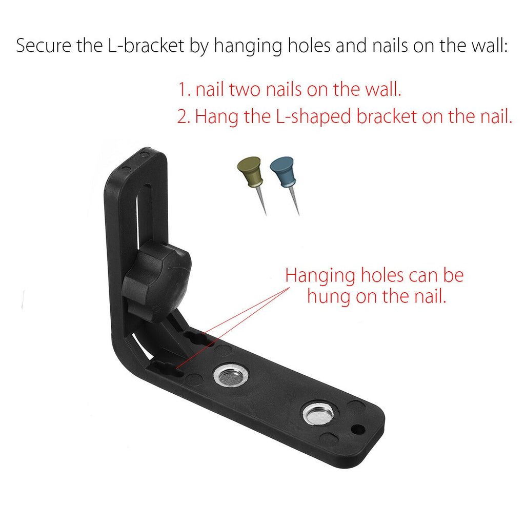 Strong Magnetic Laser Level L-shape Bracket 1/4" & 5/8" Wall Mount Holder Stand