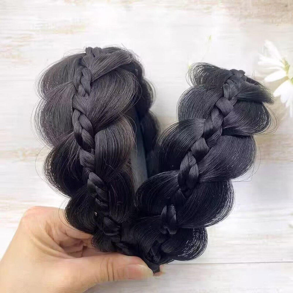 Women For Wig Headbands Wide Fishbone Braids Retro Styling Accessories