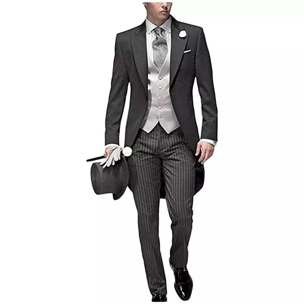 Black Grey Pinstripe Trouser Morning Suit Masonic Trousers Royal Ascot Suit pant