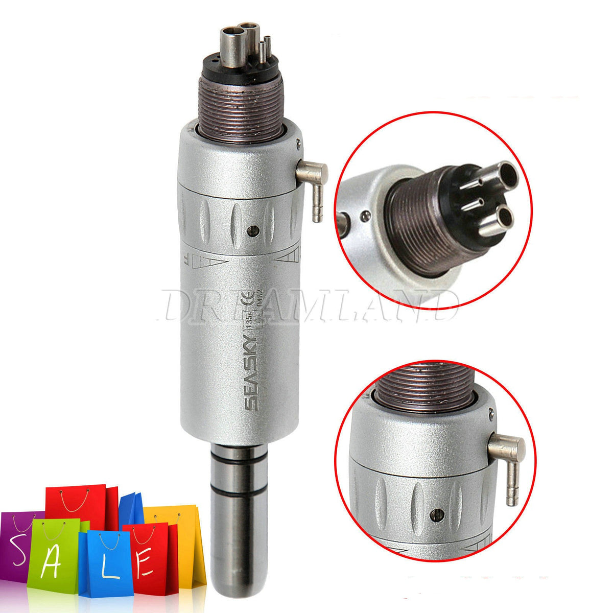 Dental Slow Low Speed Air Motor E-type Handpiece 4 Holes Fit NSK