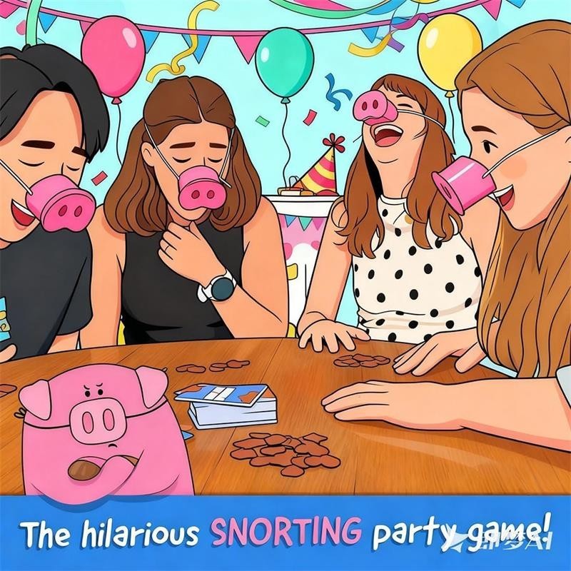 The You Laugh You Lose Party Game, Pig Nose Card Game with 150 Challenge Cards