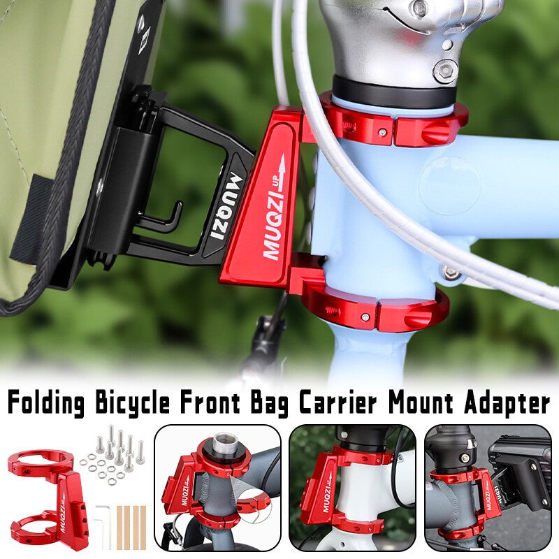 Folding Bike Front Bag Carrier Mount Adapter for Bicycle Front Bag Holder Tool