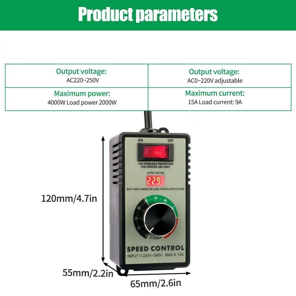 C220 to 240V 4000W AC Motor Speed Controller Electric Fan Variable Speed Contro
