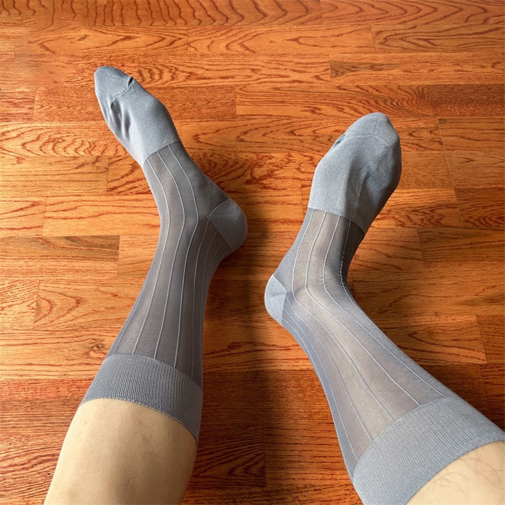 Men's Ultra Thin Sheer Socks 80% Polyamide 20% Spandex for Formal Dress Wear