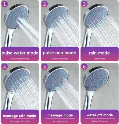 1x Shower Head Set Universal Multi Function Chrome Anti-Limescale Bath 1.5M Hose